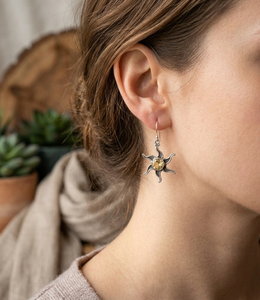 Pure 925 Sterling <b>Silver</b> Citrine Sun Drop <b>Earrings</b> Gold Plated & Rose Gold Celestial Boho Handmade <b>Women</b> Jewelry Gift Design her - Product Image 2