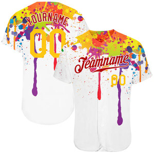 Custom Full Print Baseball Jersey Purple <b>Pink</b> Graffiti Pattern Short Sleeve Breathable Adult Team Uniform Digital Printing - Product Image 4