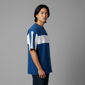 T-shirt décontracté pour homme en maille ajustée, 150 grammes, motif léopard brodé, 100 % coton, manches courtes, anti-boulochage - Product Image 6