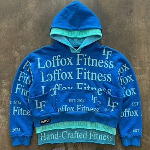 Unisex Hooded Printed Triple Layer Color <b>Block</b> Fleece Pullover Hoodie Winter 400 Gsm Windproof Breathable Triple Hoodie Layer - Product Image 6