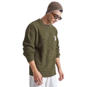 Fabricant de vêtements en tricot sur mesure, vente en gros, pull en tricot simple à col rond et manches longues pour homme, automne-hiver - Product Image 3