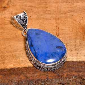 จี้ดูมอร์เทียไรต์ เงินแท้ 925 รูปทรงหยดน้ำ ประดับพลอย สร้อยคอทำมือ ดีไซน์โดดเด่น ของขวัญเครื่องประดับสุดพิเศษสำหรับผู้หญิง - Product Image 3