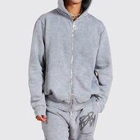 Ensemble de survêtement oversize délavé à l'acide de qualité supérieure, comprenant un sweat à capuche moderne et un pantalon de survêtement, style streetwear décontracté, pour la vente en gros et l'exportation