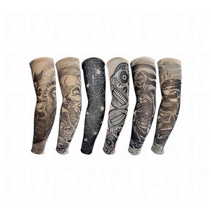 Manchon de bras en soie anti-UV, respirant et rafraîchissant, antidérapant, pour cyclisme, protection solaire, effet tatouage, grande taille - Product Image 2