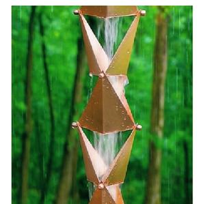 Cadena de Lluvia Metálica Negra para Decoración Colgante de Hogar y Jardín, Guía de Agua Artística para Exteriores que Agrega Estilo a Patio, Balcón y Porche - Product Image 2