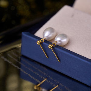 Pendientes de Perlas Redondas Grandes de Agua Dulce de 10-11 mm, Blancas y Púrpuras, para Mujer, Plata S925 con Luz Intensa, Diseño de Gota con Ligeras Imperfecciones - Product Image 4