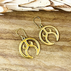 Los Mejores Pendientes de Diseño Tribal en Forma de Luna Creciente, Pendientes Bohemios de Latón para Mujer, Chapados en Oro de 18K, Luna Creciente Étnica, Venta al por Mayor/OEM - Product Image 4