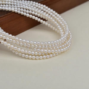 Perles d'eau douce rondes naturelles de 3-4 mm, peau propre, bijoux en vrac, collier, accessoires de perles DIY - Product Image 2