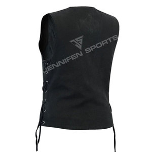 Gilet classique en toile 100% coton pour femme, durable, style motard, design de haute qualité, classique avec lacets latéraux - Product Image 4