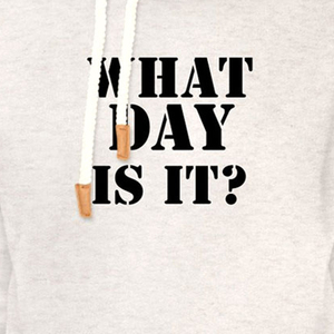 Sudadera con Capucha Gris para Hombre con Estampado de '¿Cuál es el día?', Corte Regular, Informal, de Algodón Tejido, con Bolsillo Frontal, para Otoño - Product Image 5