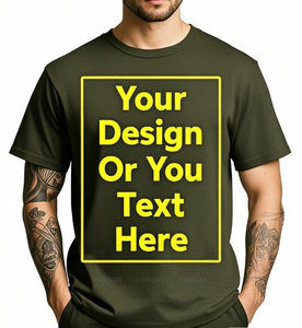 Camiseta de Manga Corta para Hombre, Cuello Redondo, Tejido de Punto 100% Sólido, con Logotipo Personalizado, 220g, Producción en Fábrica, Ropa al Por Mayor, OEM, ODM - Product Image 3