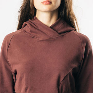 Women's <b>Crop</b> <b>Top</b> Hoodie Casual Style Pullover with Custom Logo Breathable Fashionable Cropped Hoodie Short Length - Product Image 4