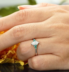 Moissanite <b>Ring</b> 925 Sterling <b>Silver</b> Luxury Vintage Inspired <b>Solitaire</b> Dainty Minimalist Engagement Wedding Promise Party <b>Ring</b> - Product Image 4