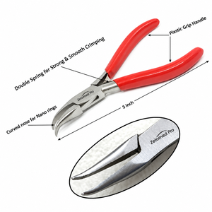 Alicates Profesionales de 5 Pulgadas para Micro Anillos, Alicates de Punta Curva para Extensiones de Cabello con Anillos Nano - Product Image 1