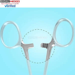 Pinces hémostatiques de précision Kelly, à verrouillage, droites, en acier inoxydable argenté, instrument chirurgical manuel à cliquet, certifié CE - Product Image 4