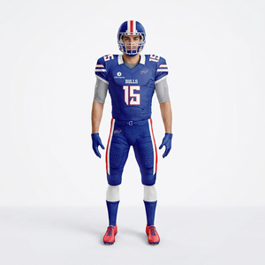 Ensemble d'uniformes de football américain bleu roi personnalisés en gros – Vêtements de football respirants pour adultes et jeunes – Fabricant OEM ODM - Product Image 5