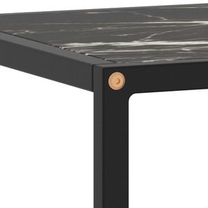 Meuble TV moyen élégant en verre trempé noir et acier thermolaqué - Product Image 5