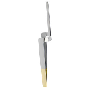 Pince à prélèvement dentaire, rainurée, 155 mm, avec poignée dorée, bras à levier réciproque et pointes droites rainurées - Product Image 2