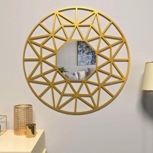 Bambi Beautiful Scandinavian Design Glass Vanity Mirror Golden Finish Frame Beveled Edge 4mm Thick Elegant Wall Mirror for - Product Image 2