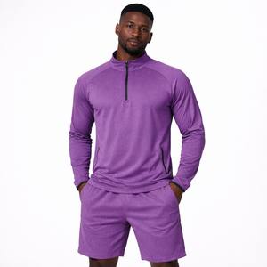 Offre Spéciale – Ensemble de Survêtement 2 Pièces pour Homme : Haut de Sport à Manches Longues et Short de Course 100% Coton Écologique – Fournisseur en Gros d'Articles de Sport - Product Image 2