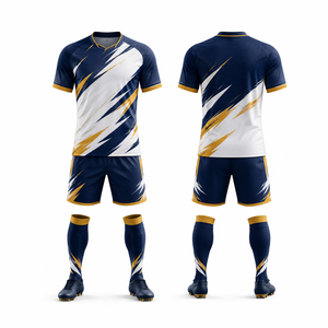 Ensemble maillot et short de football moderne, tenue d'équipe personnalisée, uniforme athlétique léger pour joueurs professionnels et amateurs - Product Image 1