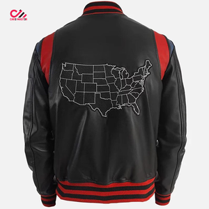 แจ็คเก็ตวาร์ซิตี้ขนสัตว์ผู้ชายขายดีที่สุด ผ้าฝ้าย 100% ติดกระดุม สไตล์ Letterman สำหรับฤดูหนาว - Product Image 2