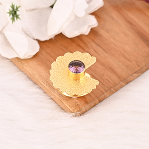 Designer Pink Hydro <b>Ring</b> <b>Adjustable</b> Gold Plated Brass Handmade Gemstone Jewelry for Women - Product Image 3