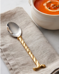 Ensemble de cuillères à miel élégantes en or avec manche torsadé, couverts en métal, finition miroir haute brillance, compatibles lave-vaisselle, vaisselle de mariage - Product Image 2