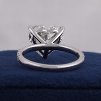 Bague de fiançailles en diamant cultivé en laboratoire certifié IGI, pavé, 0,3 carat, or blanc 10/14/18 carats, bijoux élégants et durables