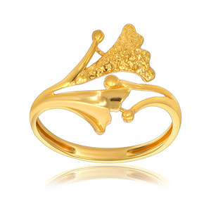 Elegant Golden Floral Blossom Statement <b>Ring</b> for Women Luxury Nature Inspired <b>Open</b> Band Fashion Jewellery - Product Image 1