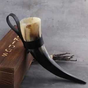 Medieval Style Polished <b>Drinking</b> Horn with <b>Stand</b> Viking Feast Cup Real Cow Horn Beer Mug Best For Beer Wine <b>Drinking</b> - Product Image 4