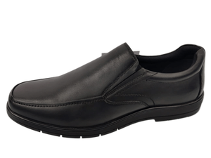 Chaussures derby pour homme en cuir véritable noir, bout rond, lacets, semelle en caoutchouc légère, toutes saisons - Product Image 5