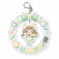 Pendentif Shaker Suspendu en Acrylique Imprimé Thème Anime Personnalisé Chiot Cœur Nœud Papillon