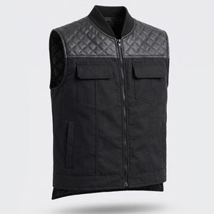 Chaleco de Motocicleta Acolchado Negro Personalizado para Hombre, Chaleco de Conducción OEM ODM con Múltiples Bolsillos, Chaleco Protector de Carreras de Motocicleta con Logotipo Personalizado - Product Image 1