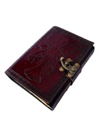 Carnet en Cuir Vintage Imprimé Celtique Wiccan, Accessoire d'Écriture, Papier Artisanal Marron pour Femmes, Fait Main, Gaufré, à Bord Brut, Écologique