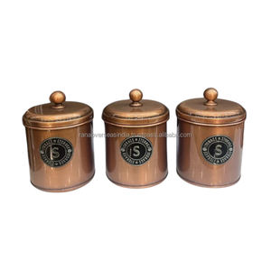 Juegos de almacenamiento de café y azúcar de cobre puro de alta calidad estándar Variedad de diseños y tamaños a precios de mercado - Product Image 2