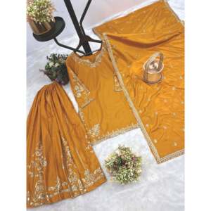 Hermoso conjunto superior e inferior para mujer con Fancy Dupatta para fiestas - Product Image 2