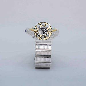 Montre mécanique élégante unisexe à boîtier carré en acier inoxydable avec cristal saphir et fermoir papillon, ornée de diamants de laboratoire - Product Image 4