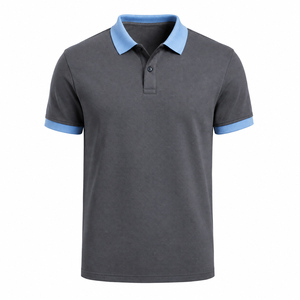 Wholesale Knitted 100% Cotton Breathable <b>Men's</b> <b>Shirts</b> <b>Cuban</b> Collar Custom Golf Tennis Wear Short Sleeve High Street Style - Product Image 1