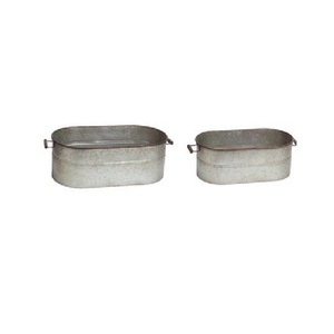 Jardinière en métal galvanisé fantaisie avec poignée, faite à la main, écologique, personnalisée, décoration de jardin intérieure et extérieure, jardinières à fleurs - Product Image 5