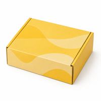 Boîte d'expédition jaune personnalisée avec insert en velours, emballage cadeau en carton ondulé pour cosmétiques, vêtements, e-commerce