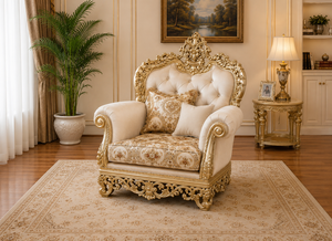 Buy <b>Sofa</b> Set With Oval Shape Center <b>Table</b> Hot Selling Drawing Room Furniture Majestic Gold-Leaf Baroque Living Room Suite - Product Image 3