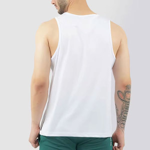 DENEZE SPORTS <b>Men's</b> <b>White</b> O-Neck Tank Top Solid Casual Breathable Sleeveless <b>Vest</b> Sports Singlet Knitted 100% Cotton High Street - Product Image 5
