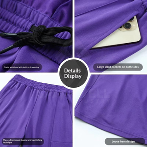 Shorts de course Bermuda pour hommes, séchage rapide, respirants, taille élastique, couleur unie, pour entraînement sportif, avec poches - Product Image 4
