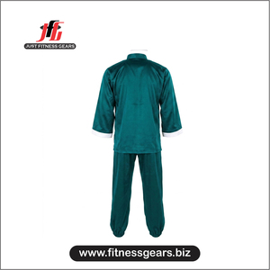 ชุดกังฟู JUST FITNESS GEARS ผ้าฝ้าย 100% น้ำหนักเบา กระชับพอดีตัว โลโก้ด้านหน้า ยืดหยุ่น ระบายอากาศดี ผลิตจากโรงงานมืออาชีพ - Product Image 2