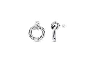 Boucles d'oreilles clous à double nœud circulaire simples - Product Image 1