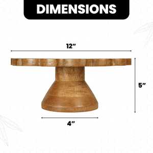 Support à gâteau en bois artisanal classique et écologique pour la présentation de gâteaux, décoration de table de dessert, rond, passe au lave-vaisselle - Product Image 2