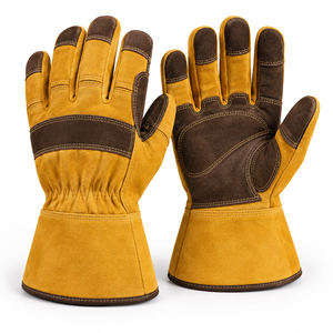 Gants de travail en cuir de qualité supérieure offrant une protection fiable de la paume, une mobilité flexible et un confort durable pour les tâches quotidiennes - Product Image 1