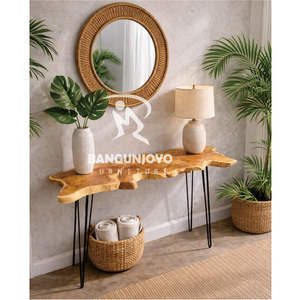 Mesa de Consola Hecha a Mano con Madera de Teca Sólida, Diseño Moderno y Minimalista, Ecológico y Duradero para Cualquier Habitación de tu Casa - Product Image 2