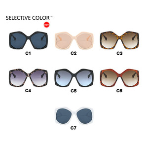 2024 New Trend Fashion Sunglasses Vintage Sunglasses Personality Lady Visor PC <b>Large</b> <b>Frame</b> Irregular Polygonal Sun Glasses - Product Image 4